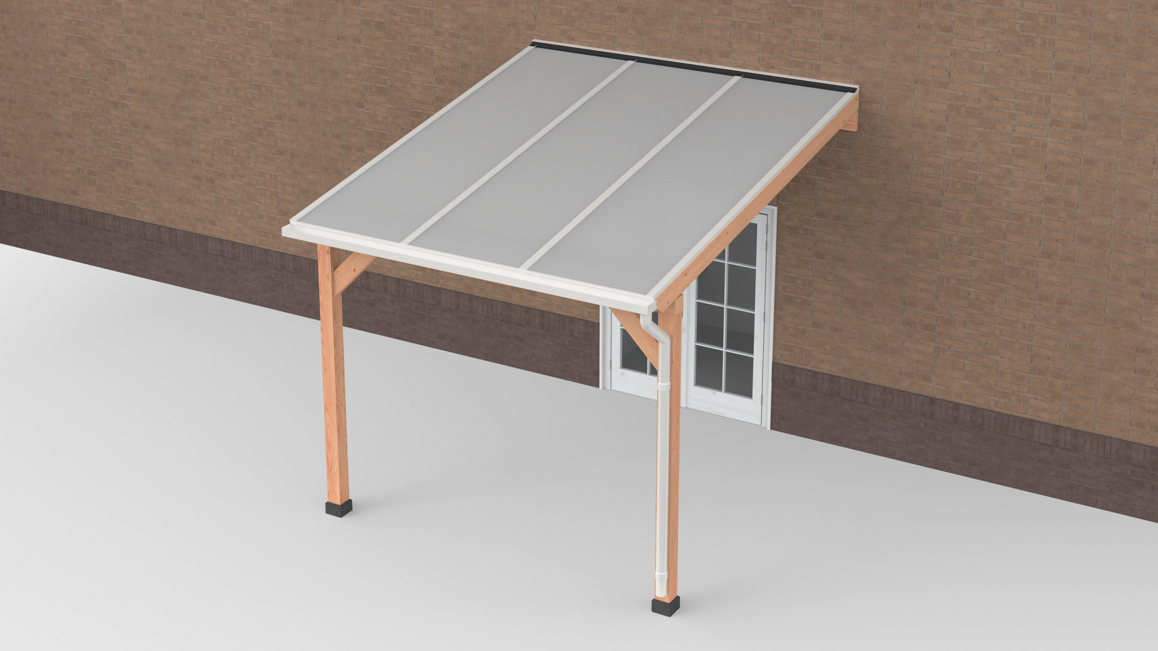 Douglas Terrasoverkapping Wit Geschaafd met Opaal Polycarbonaat 300 x 350 cm - Afbeelding 1